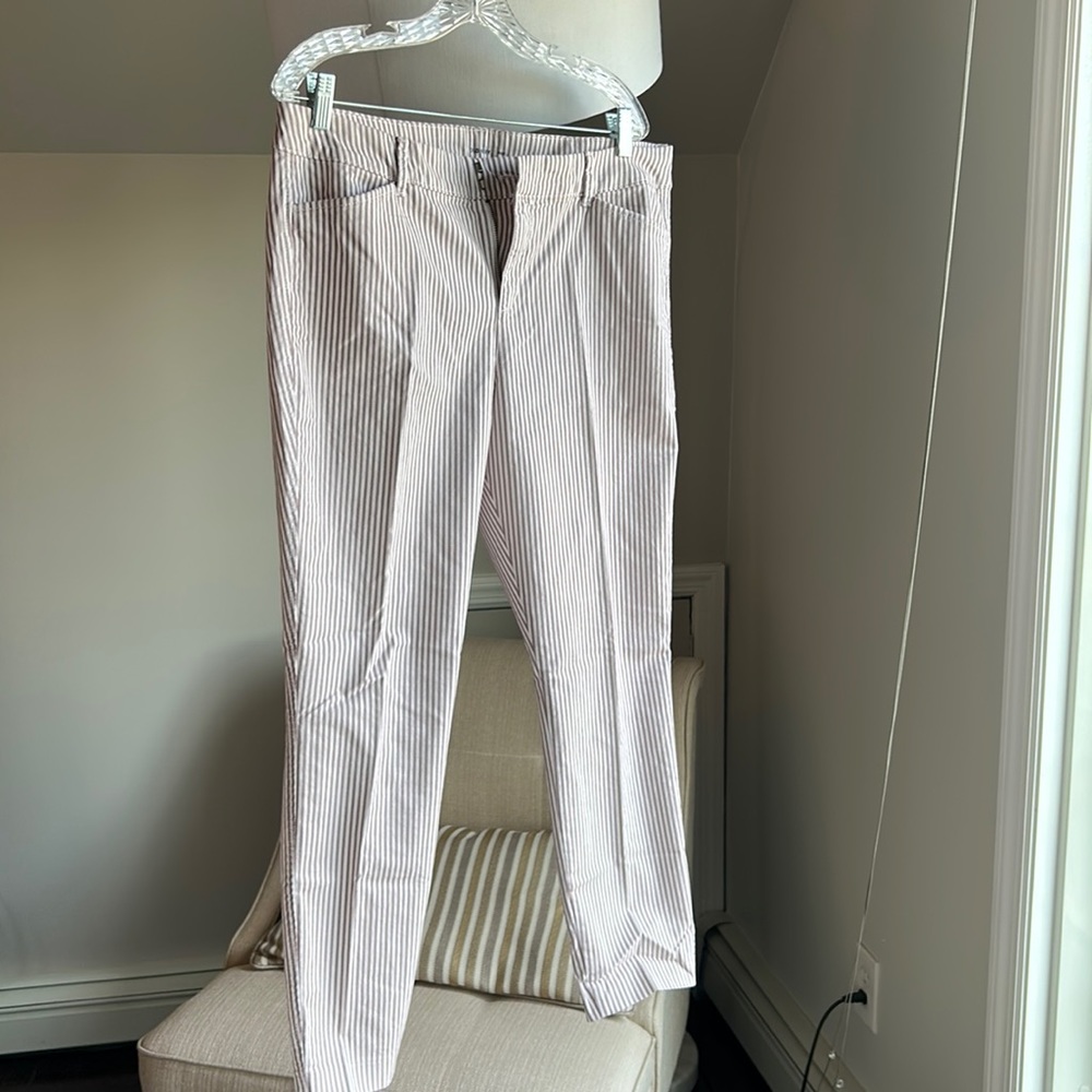 Old navy White purple strip pants cotton size 14